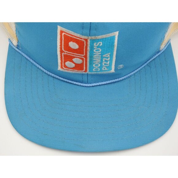 Vintage Dominos Pizza Logo Embroidered Logo Snapback Mesh Trucker Hat Cap Blue - Picture 3 of 11